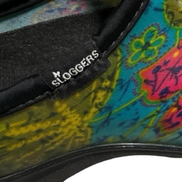 Sloggers Floral Rain Shoes Size 10 Waterproof Slip On Rubber Gardening Shoes - Picture 9 of 13